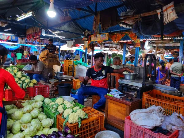 Mercado Vegetal Diário Índia — Fotografia de Stock