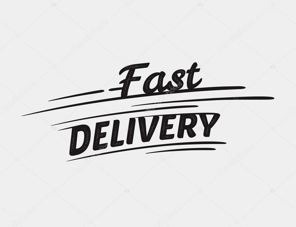 Fast delivery typographic inscription. Vector illustration eps10