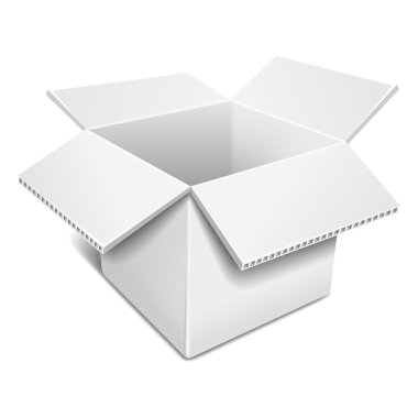 Beyaz karton kutu açmak