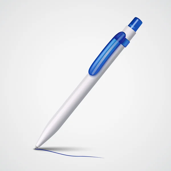 White Ballpoint Pen. Vector Illustration — Stock vektor