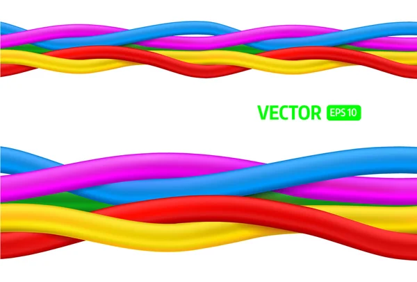 Abstracte kleurrijke krullend draden. Naadloze vector — Stockvector