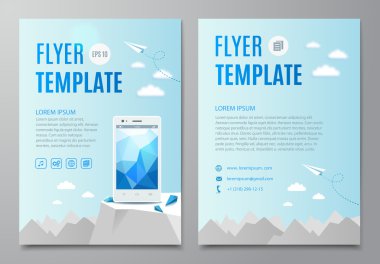 Design layout flyer, book cover with modern white smartphone
