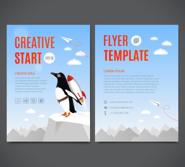 Vector template design, flyer, brochure, cover, page. Creative start and Creative idea