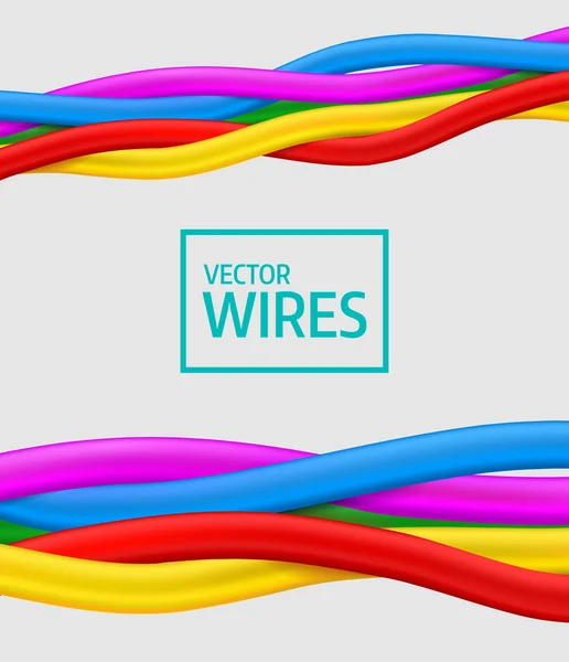 Abstracte kleurrijke krullend draden. Naadloze vector — Stockvector