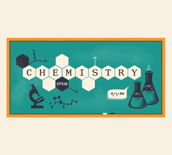 Chemie-Hintergrund, Chemie-Inschrift. Vektorillustration — Stockvektor