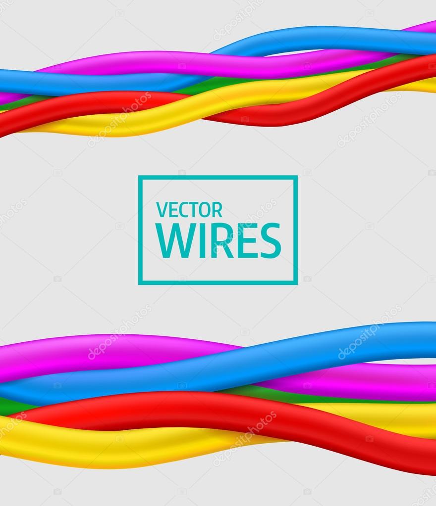 Abstract colorful curly wires. Seamless vector