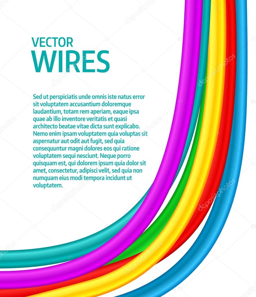 Abstract colorful curly wires. Seamless vector