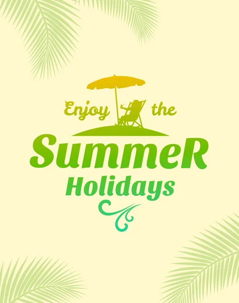 Summer Holidays poster, typography design. Vector illustration — Stockvector