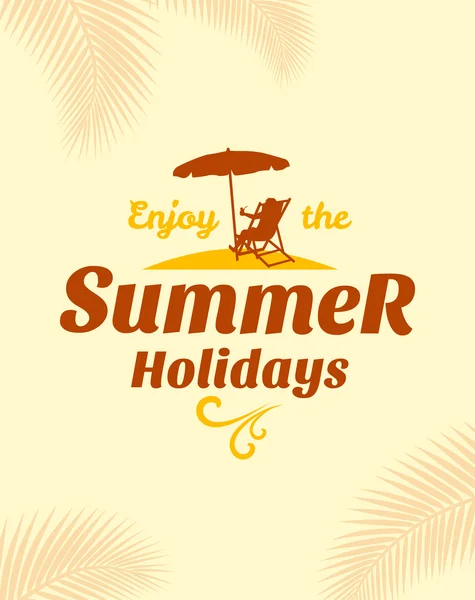 Summer Holidays poster, typography design. Vector illustration — 스톡 벡터