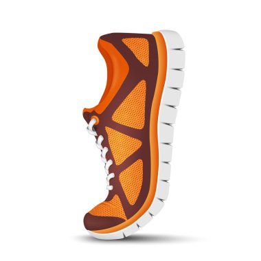 Gerçekçi parlak eğri spor ayakkabı çalıştırmak için. Vektör çizim
