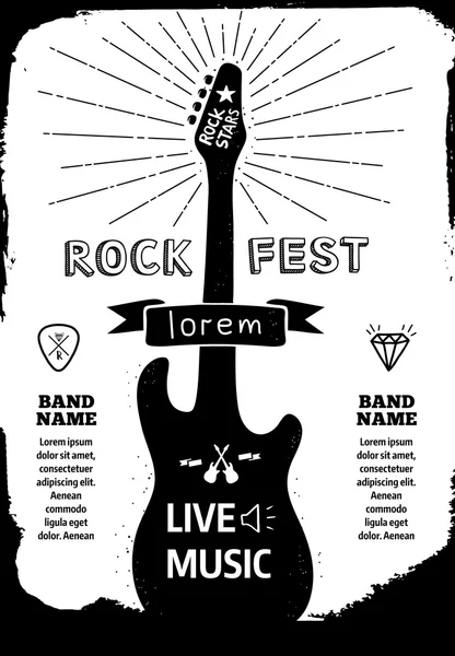 Cartel del festival Rock — Vector de stock