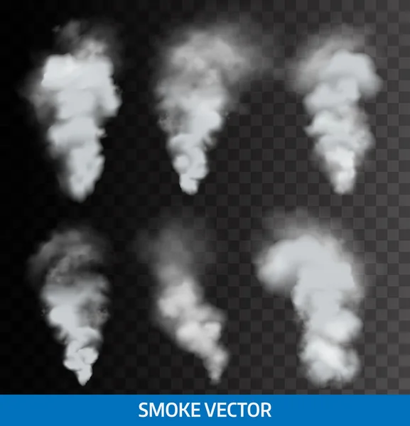 Realistische transparante rook, stoom. Vector — Stockvector