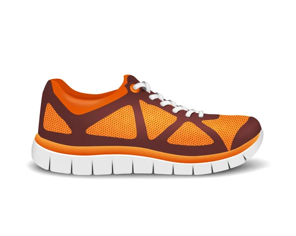 Zapatillas deportivas brillantes realistas para correr. Ilustración vectorial — Vector de stock