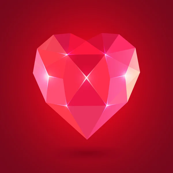 Forma de coração de diamante, formato de vetor para Valentim . —  Vetores de Stock
