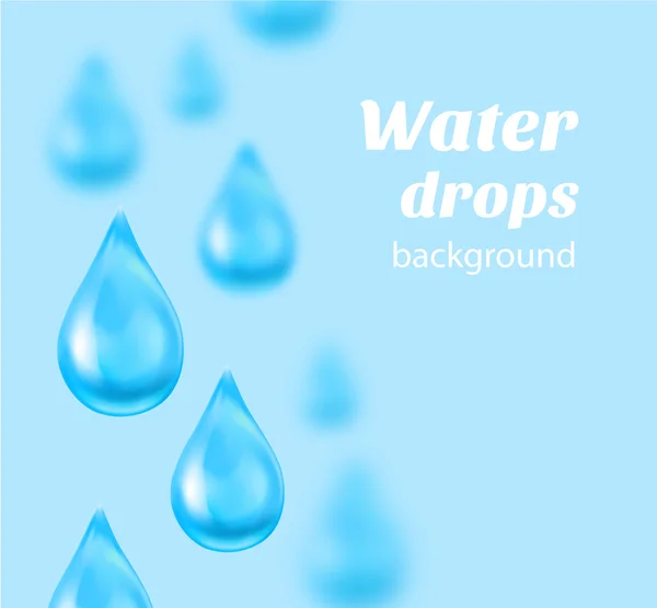 Water drops on blue background with place for text. Vector illustration — Stock Vector