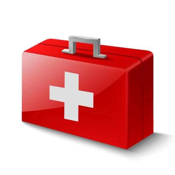 Vektor-Illustration der Erste-Hilfe-Box auf weißem Hintergrund — Stockvektor