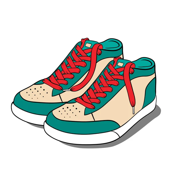 Scarpe sportive, sneakers. Illustrazione vettoriale — Vettoriale Stock