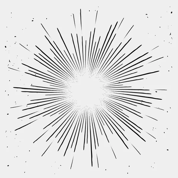 Vintage sunburst monocromo. Ilustración vectorial — Archivo Imágenes Vectoriales