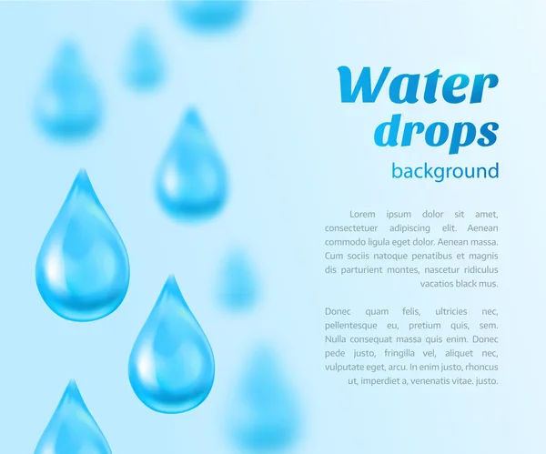 Water drops background with place for text. Vector illustration — Stock Vector