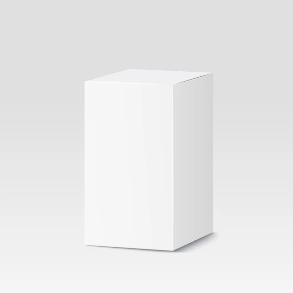 Caixa de papelão sobre fundo branco. Recipiente branco, embalagem. Ilustração vetorial —  Vetores de Stock