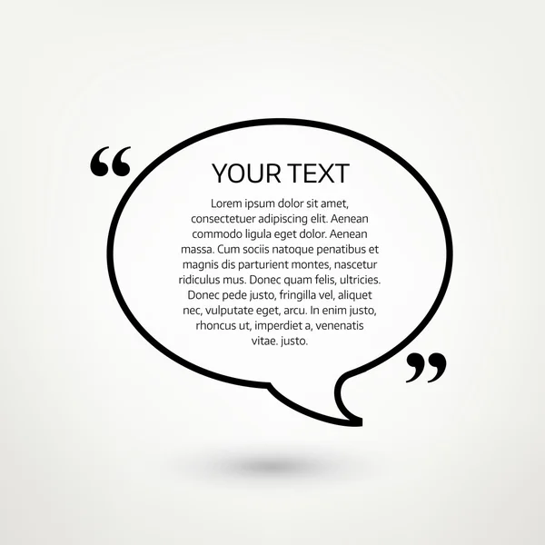 Oval quote text bubble — Stock Vector