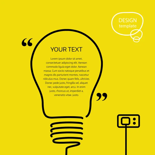 Lightbulb text bubble, concept idea — Stock Vector