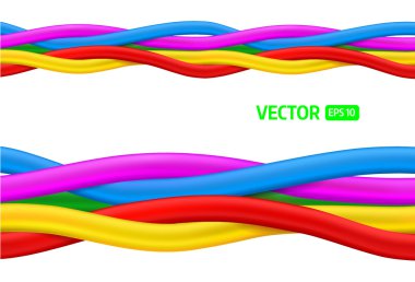 Soyut renkli kıvırcık teller. Sorunsuz vektör