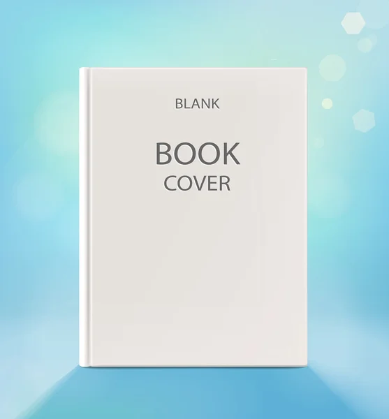 Blank vertical book cover, on a light blue backgraund. Vector illustration — Stock Vector