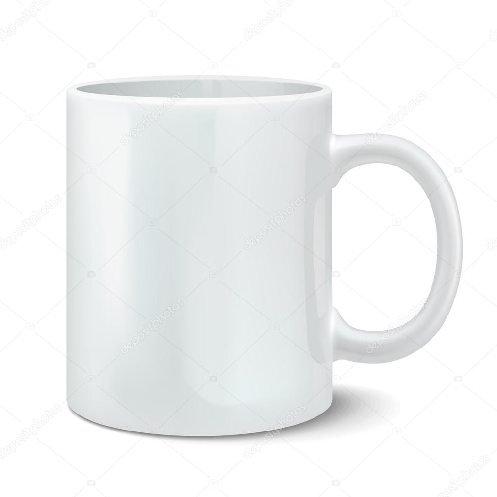 Vector illustration of photorealistic white cup
