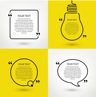 Set of quote text frames. Vector format clipart