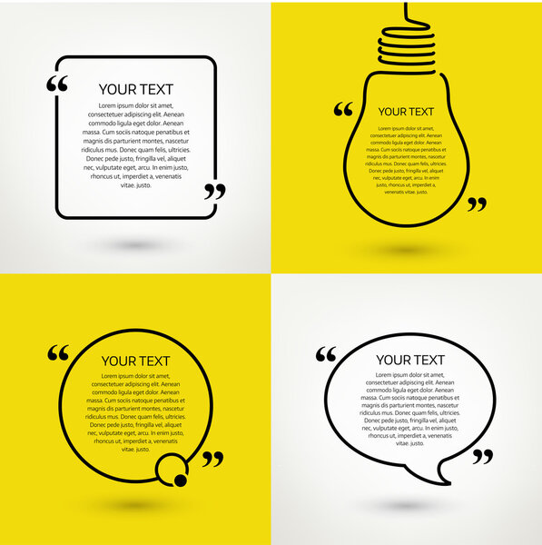 Set of quote text frames. Vector format