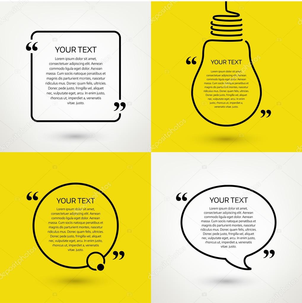 Set of quote text frames. Vector format