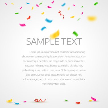 Colorful confetti background with place for text. Vector illustration clipart
