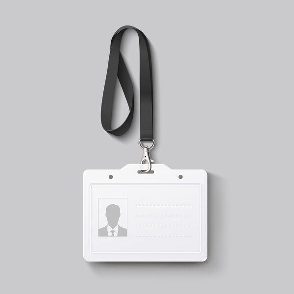 id badge with lanyard. Vector illustration