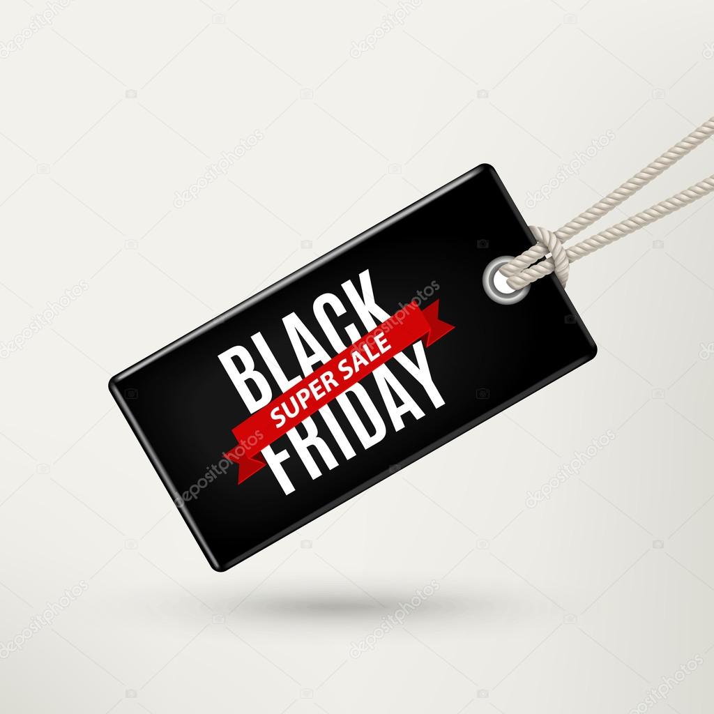 Black Friday sales tag. Vector illustration