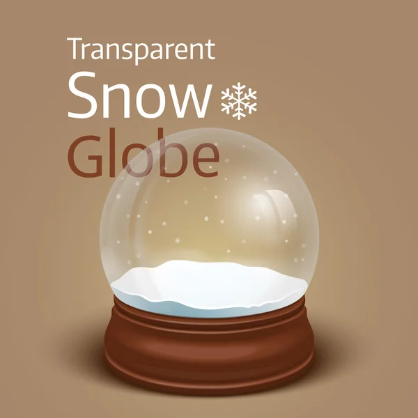 Natale sfera di neve trasparente. Illustrazione vettoriale — Vettoriale Stock