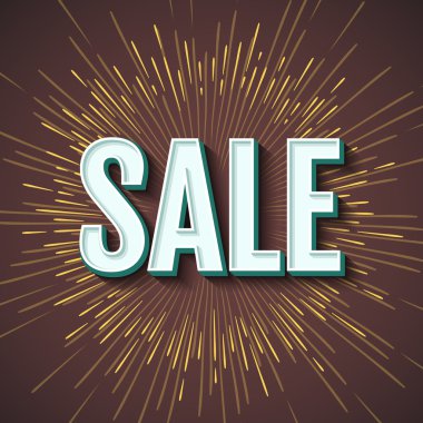 Satılık yazıt, tasarım şablonu. Satışı büyük başlığı. Vektör çizim