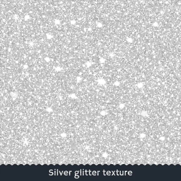 Zilveren glitter textuur of achtergrond. Vectorillustratie — Stockvector