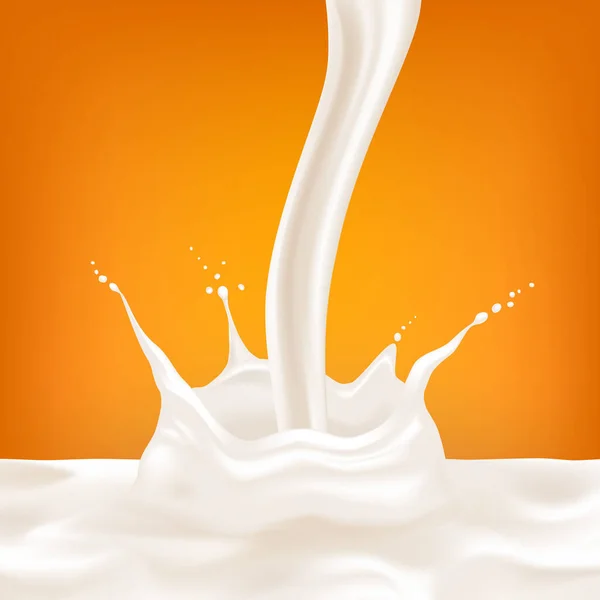 Mjölk Häll Ström Mjölk Vektor Illustration — Stock vektor