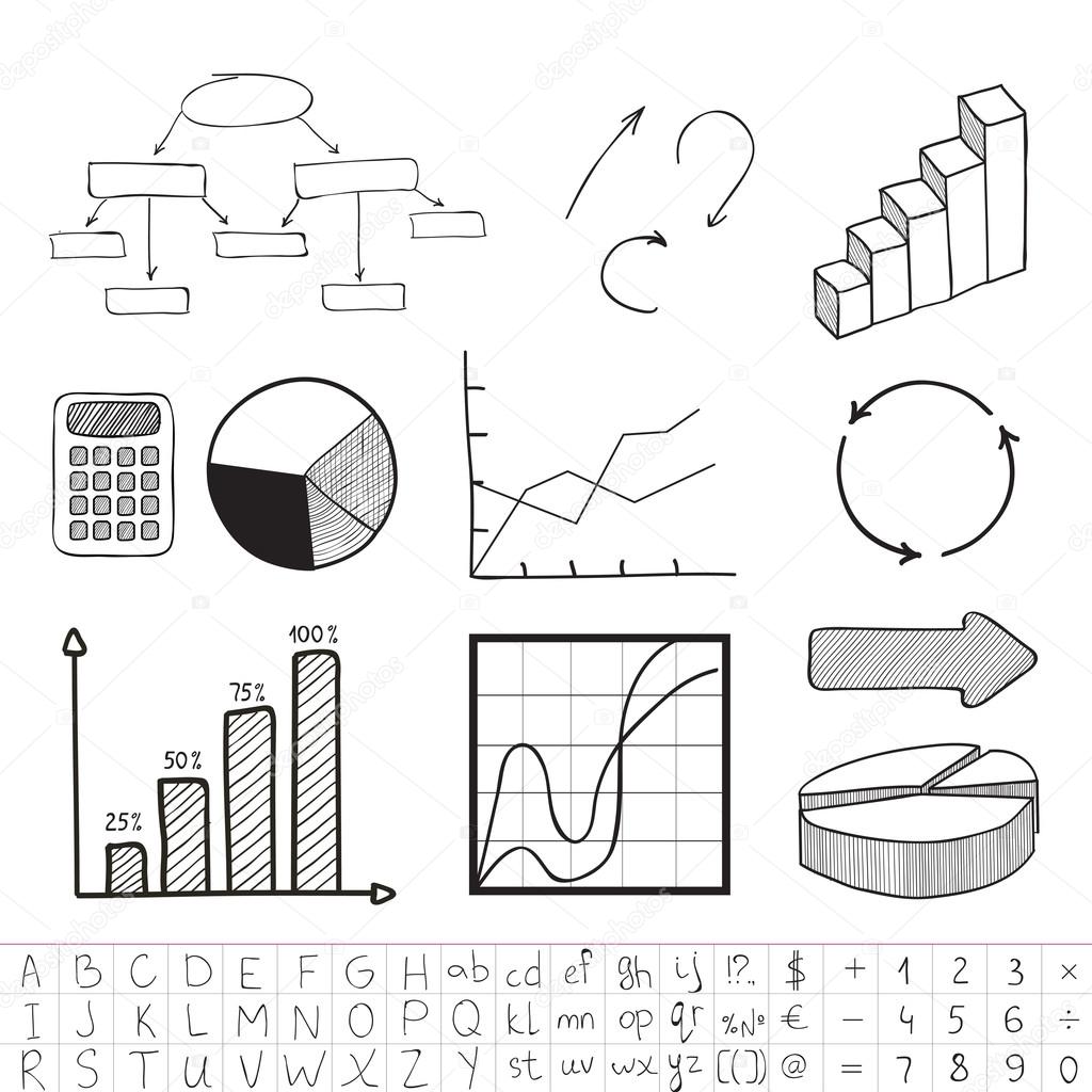 Business graphics. Set. Vector illustration