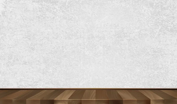 Grey wall, wooden parquet. Background. Vector illustration — Stock vektor