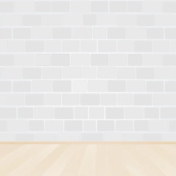 Pared de piedra, piso de madera, ilustración vectorial — Vector de stock