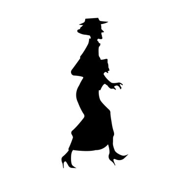 Yaşlı bayan siluet