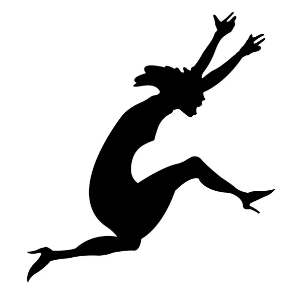 Running Woman Silhouette — Stock Vector