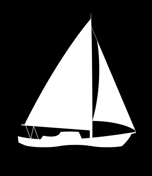 Silhouette de bateau à voiles . — Image vectorielle