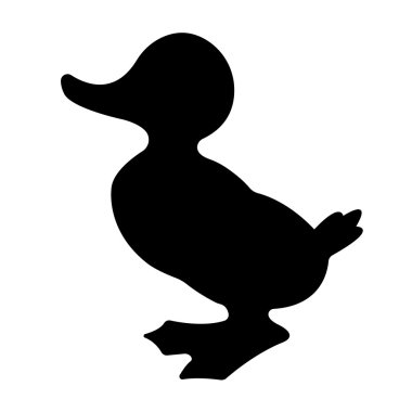 Ördek yavrusu siluet görüntü