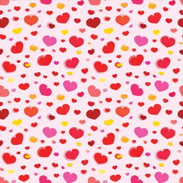 Pink vector seamless pattern with hearts — Stock Vector