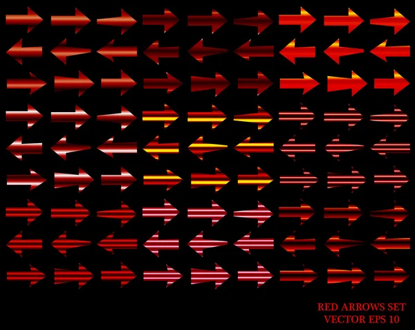 Ensemble de flèches rouges. Vecteur . — Image vectorielle