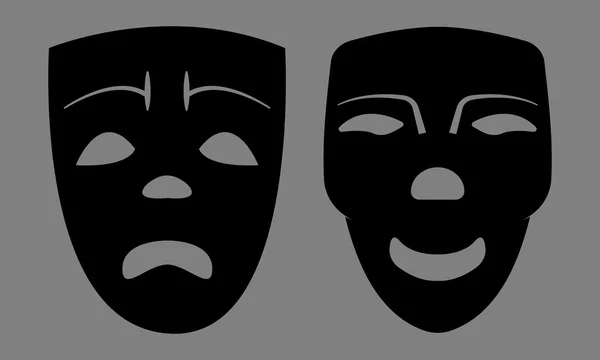 Печальные и счастливые маски . — стоковый вектор