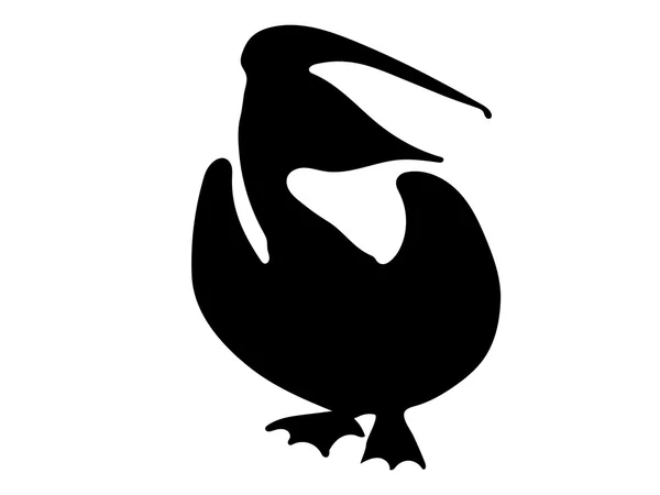 Pelikan-Vogel-Silhouette — Stockvektor